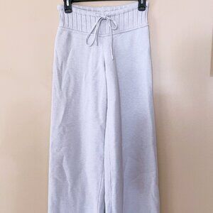 Edikted Light Gray Knitted Wide Leg Sweatpants Size XS